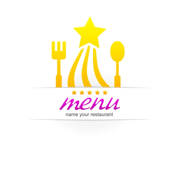 Kuchyně menu design logo. — Stockový vektor