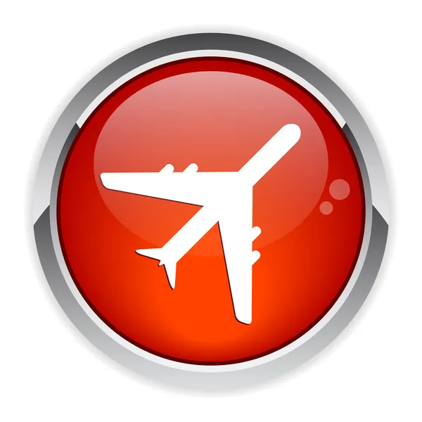 Bouton Internet Avion rot — Stockvektor