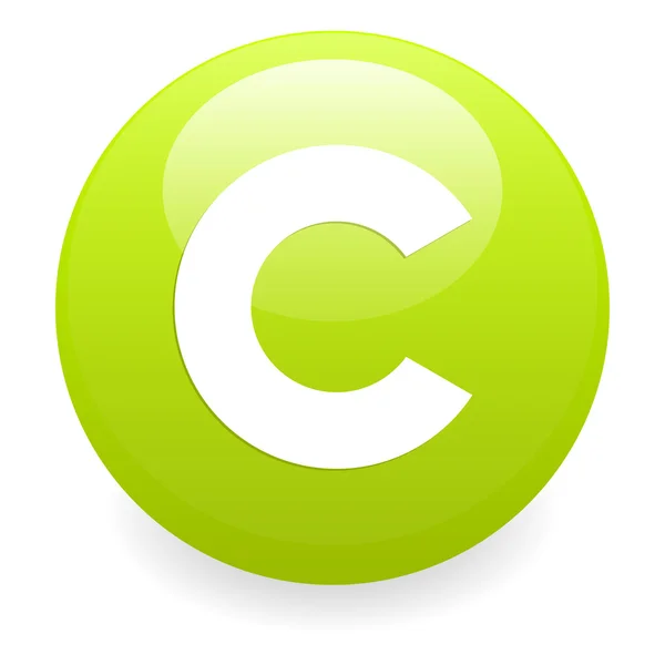 Bouton Internet icona del copyright verde — Vettoriale Stock