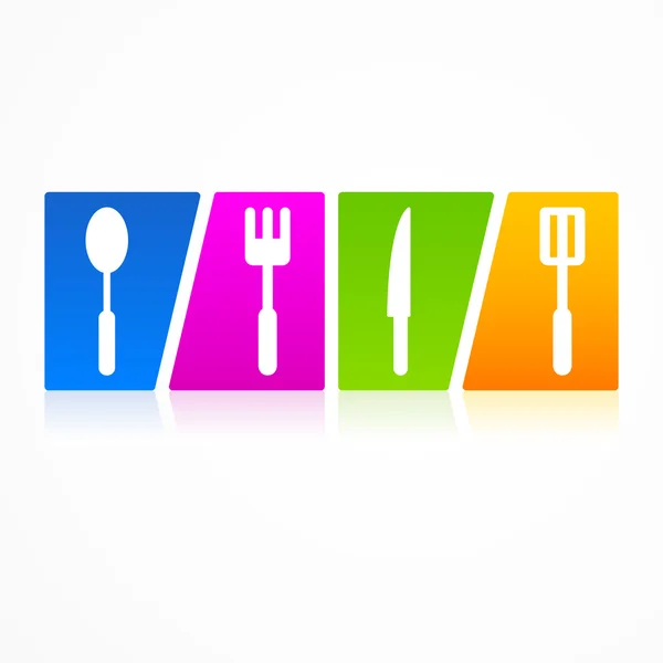 抽象的なセット キッチン ピクトグラム ロゴ — ストックベクタ