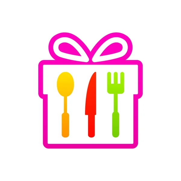 Ensemble cadeau cuisine logo — Image vectorielle