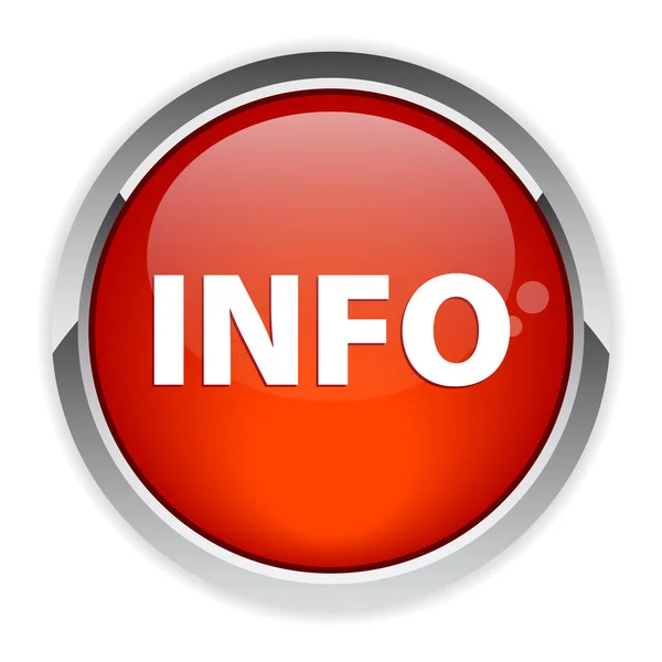Bouton icona informazioni internet rosso — Vettoriale Stock