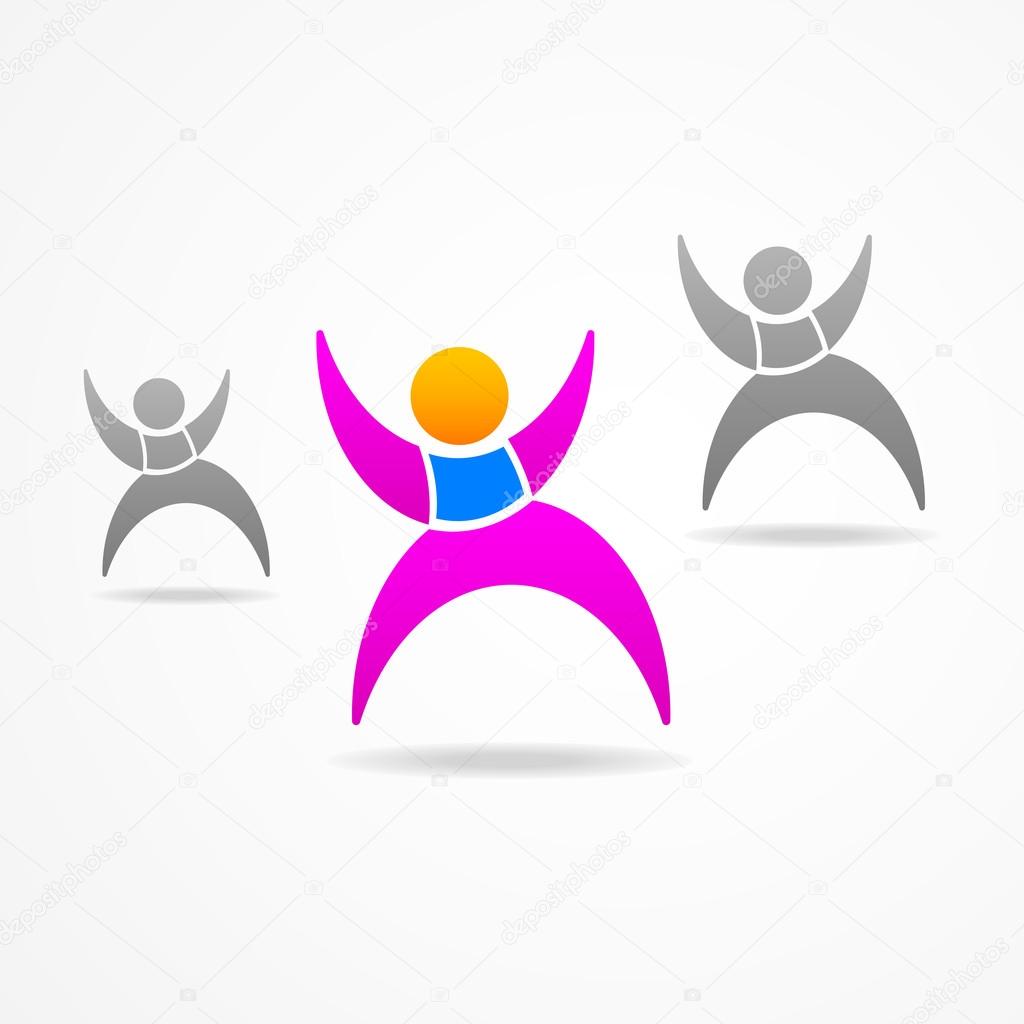 Abstract social man icon