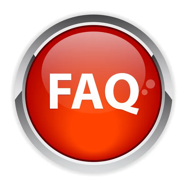 Bouton internet question FAQ icon red — Stock Vector