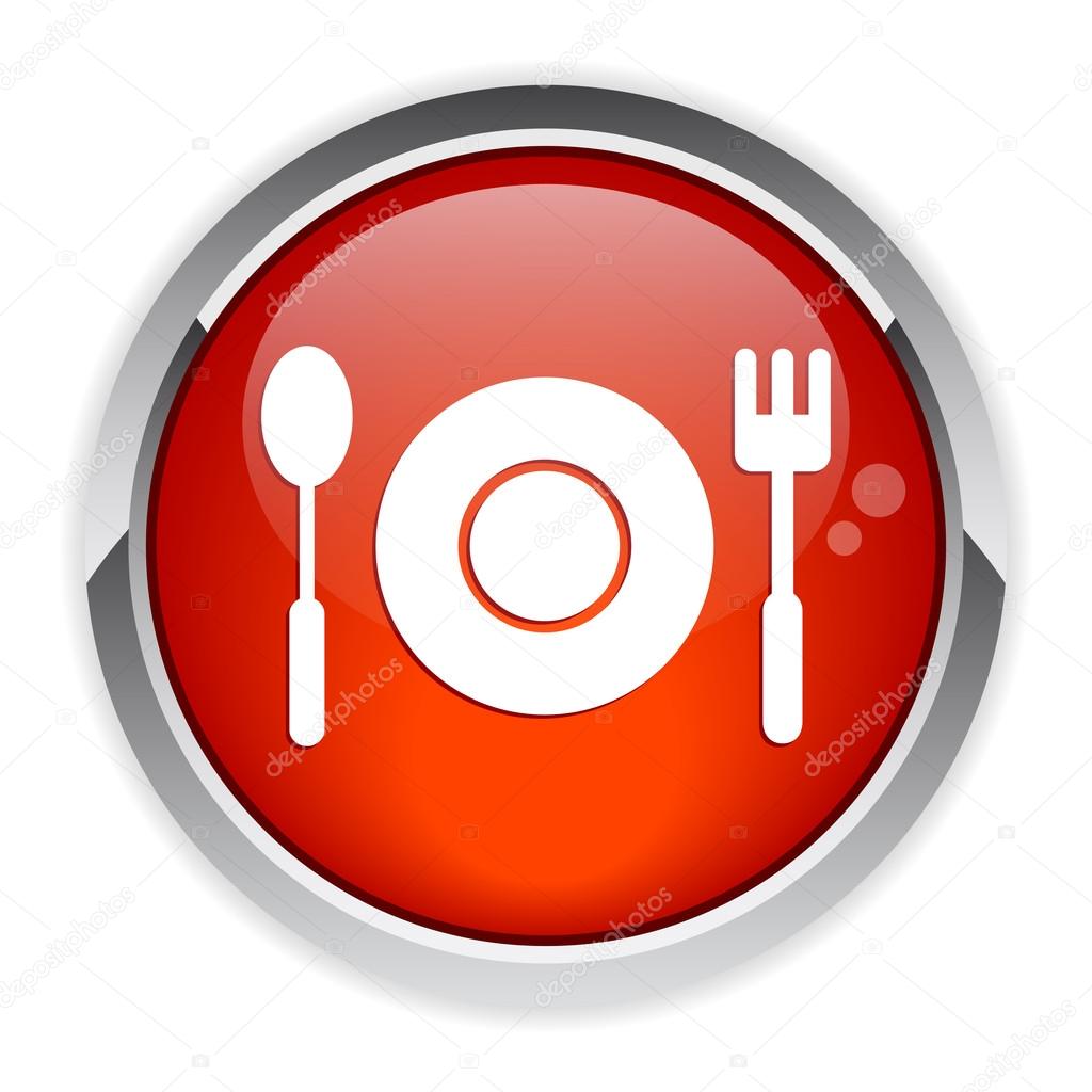Bouton internet restaurant icon red