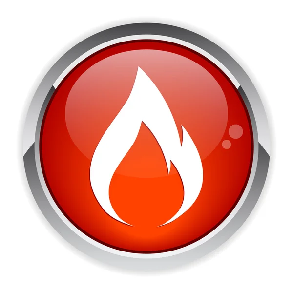 Botón rojo fuego — Vector de stock