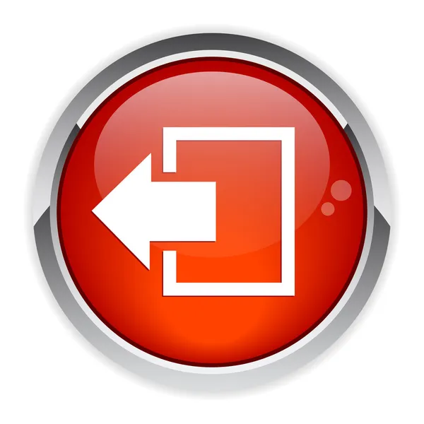 Output disconnect button Internet icon red — Stock Vector