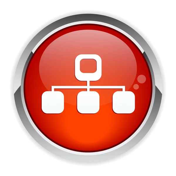 Button web Network Information icon red — Stock Vector