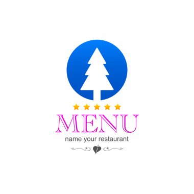 Yılbaşı mutfağı menü işareti logo ağacı