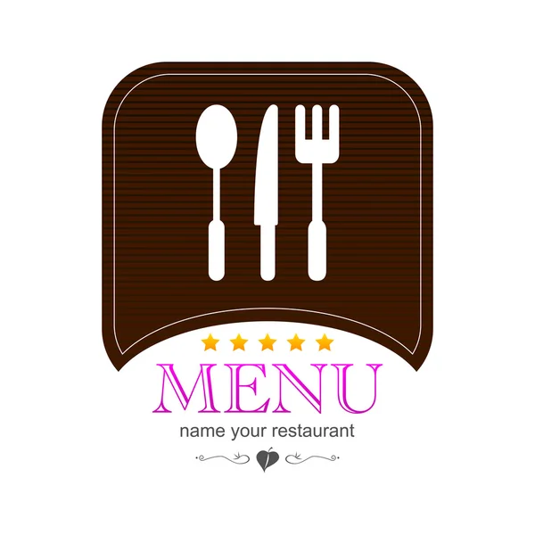 Menu cucina colorata icona logo — Vettoriale Stock