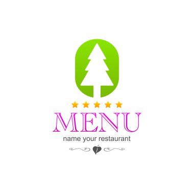 ağaç menüsü simgesini logo renkli mutfak