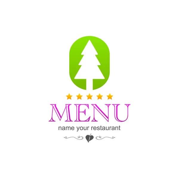 Icône de menu d'arbre de couleur de cuisine logo — Image vectorielle