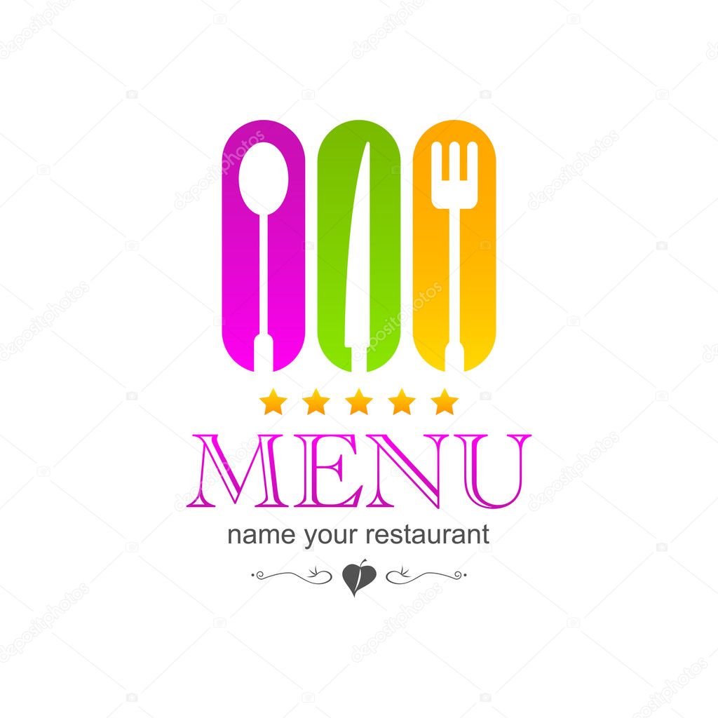 Kitchen menu icon colored sign