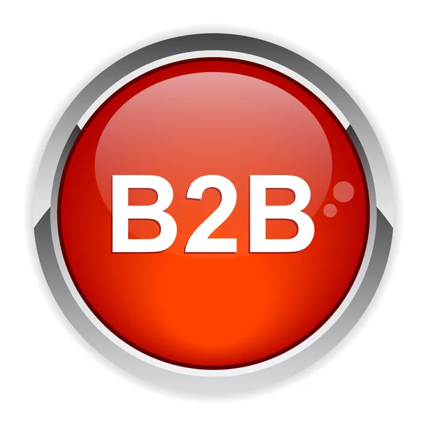 Bouton internet B2B ícone vermelho — Vetor de Stock