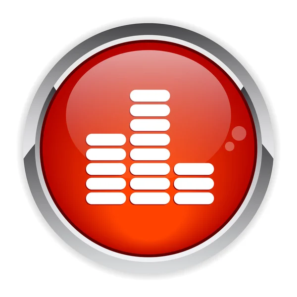 Bouton Internet equalizer musique icon red — стоковый вектор