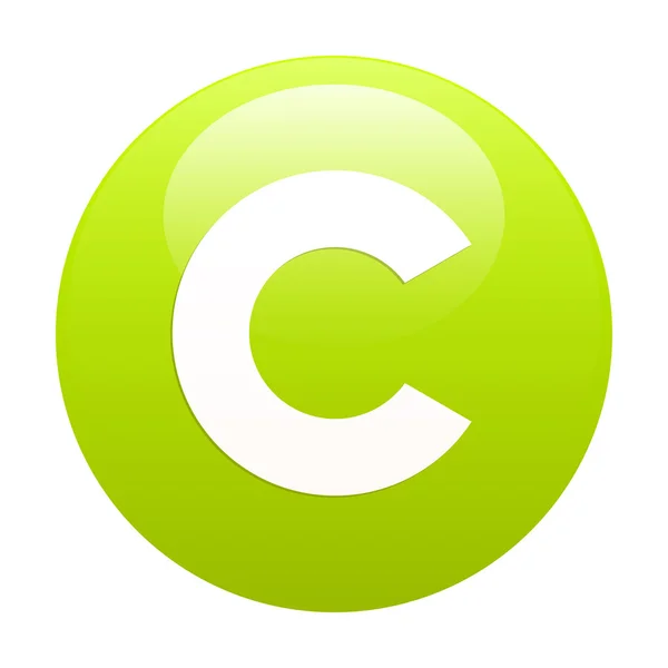 Bouton internet copyright green — Stock Vector