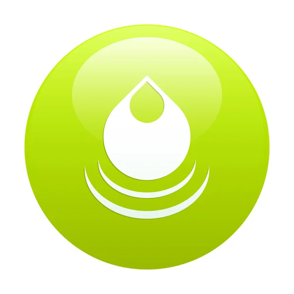 Bouton Internetu kapka vody zelená — Stockový vektor