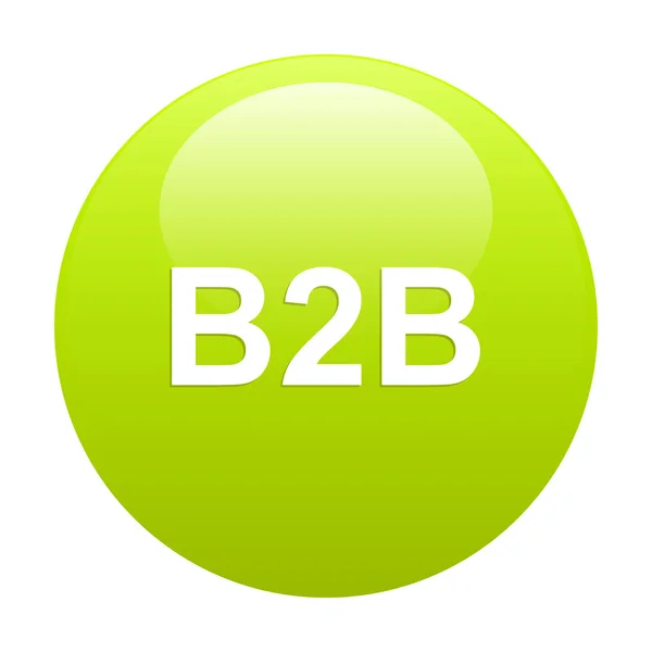 Bouton internet B2B icon green — Stock Vector