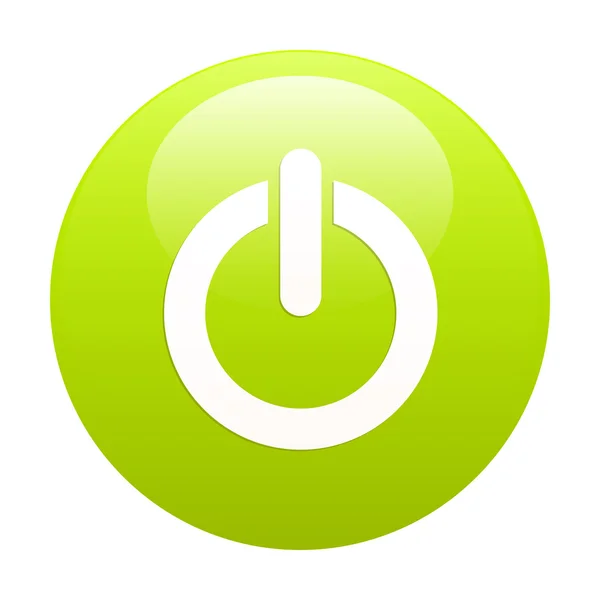 Bouton icono de energía de Internet verde — Vector de stock