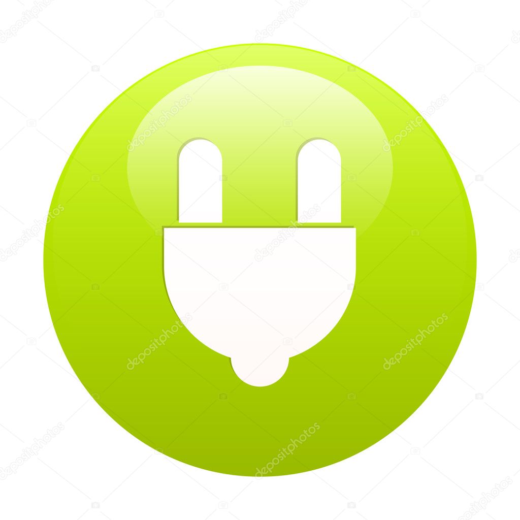 Bouton internet prise electric power green