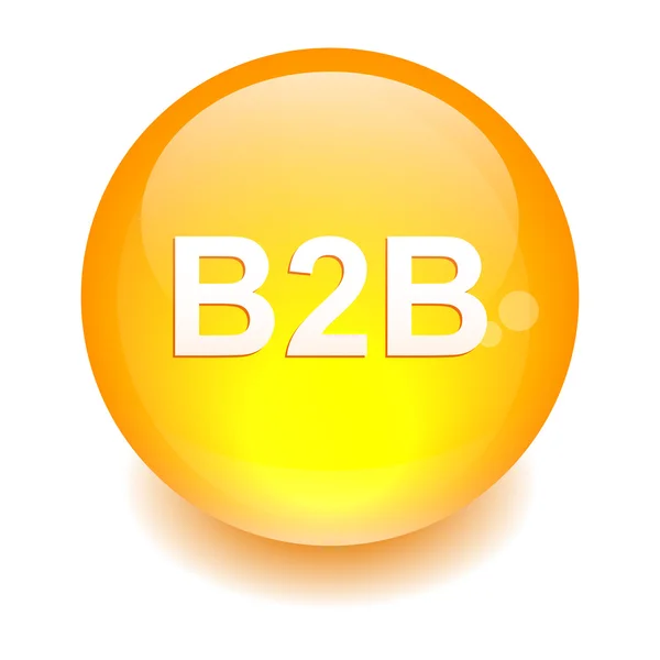 Ikon B2B internet Bouton - Stok Vektor