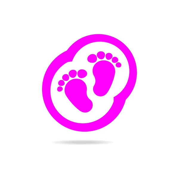 ロゴの赤ちゃんの足跡 — ストックベクタ