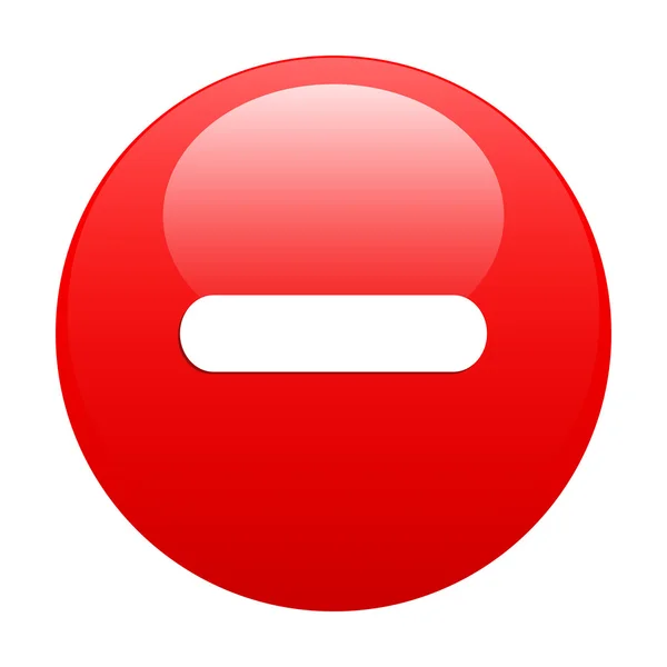 Bouton internet moins rood — Stockvector