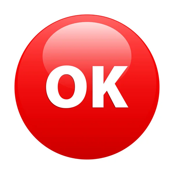 Bouton Internet ok Symbol rot — Stockvektor