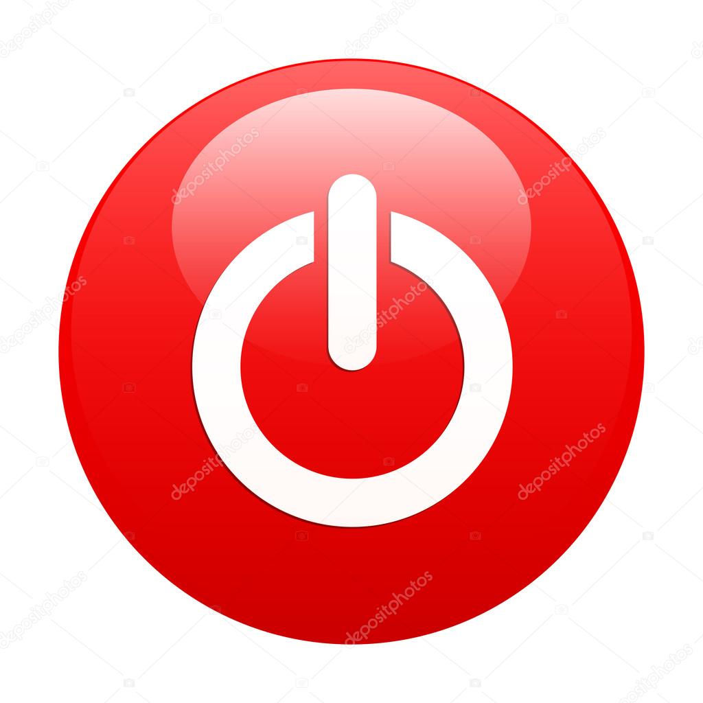 Bouton internet power icon red