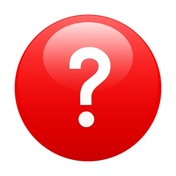Bouton internet question icon red — Stock Vector