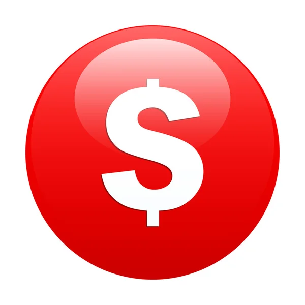 Bouton internet argent finanzas icono rojo — Vector de stock