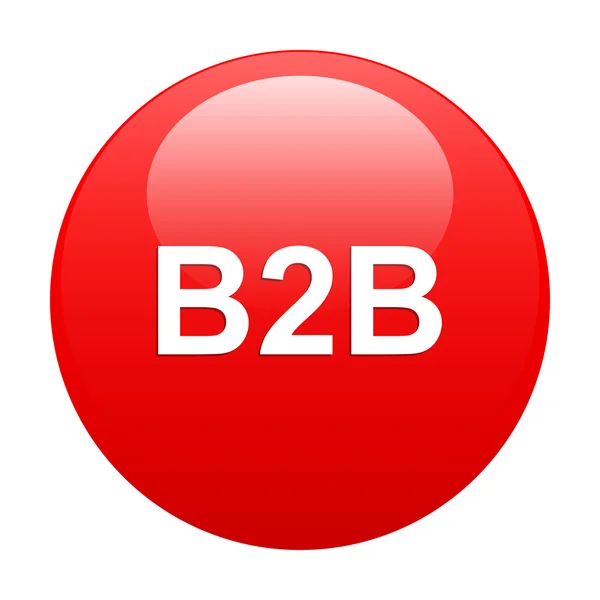 Ikon B2B internet Bouton merah - Stok Vektor