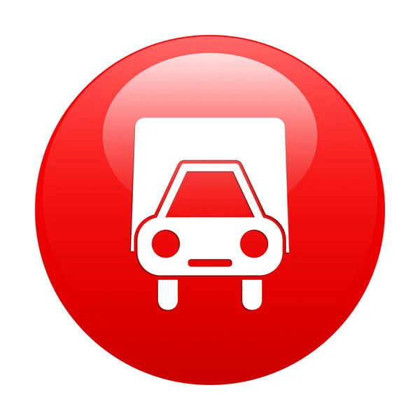Bouton internet camion livraison rosso — Vettoriale Stock