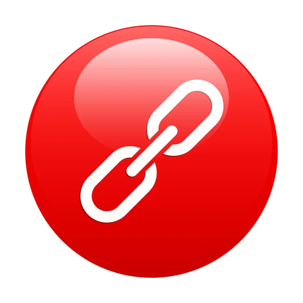 Bouton chaine lien ikonen internet röd — Stock vektor