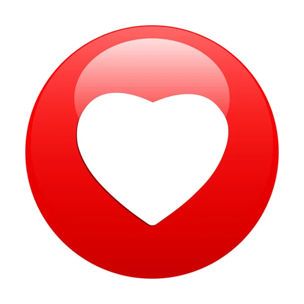 Bouton coeur tecken ikonen internet röd — Stock vektor