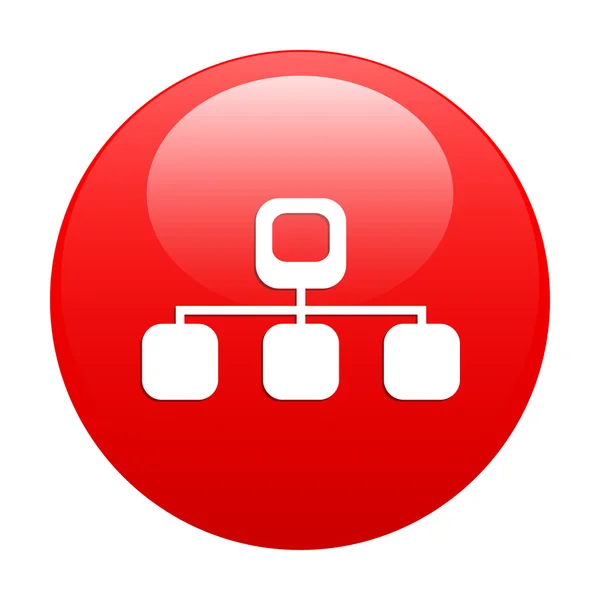 Bouton web icône d'information réseau rouge — Image vectorielle