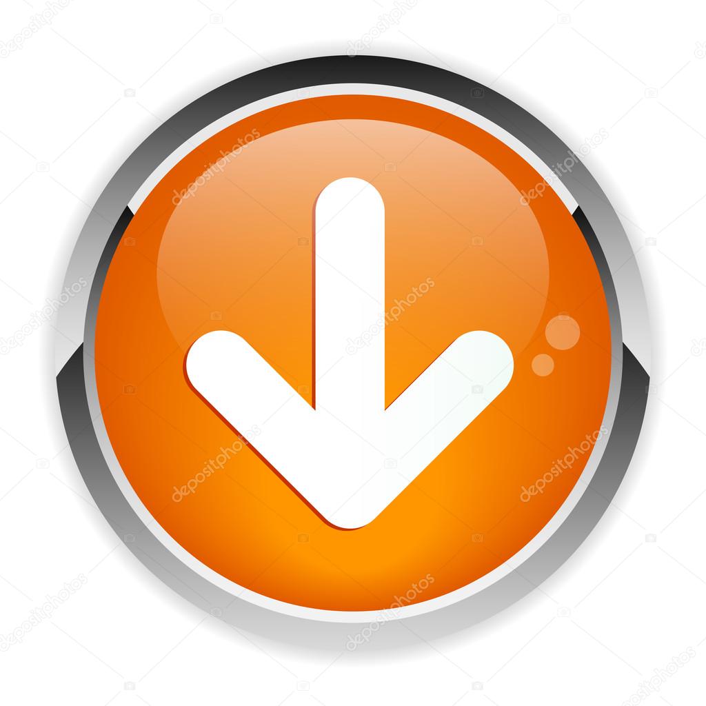 Button down orange arrow icon