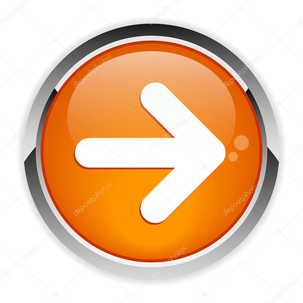 Button right arrow orange icon