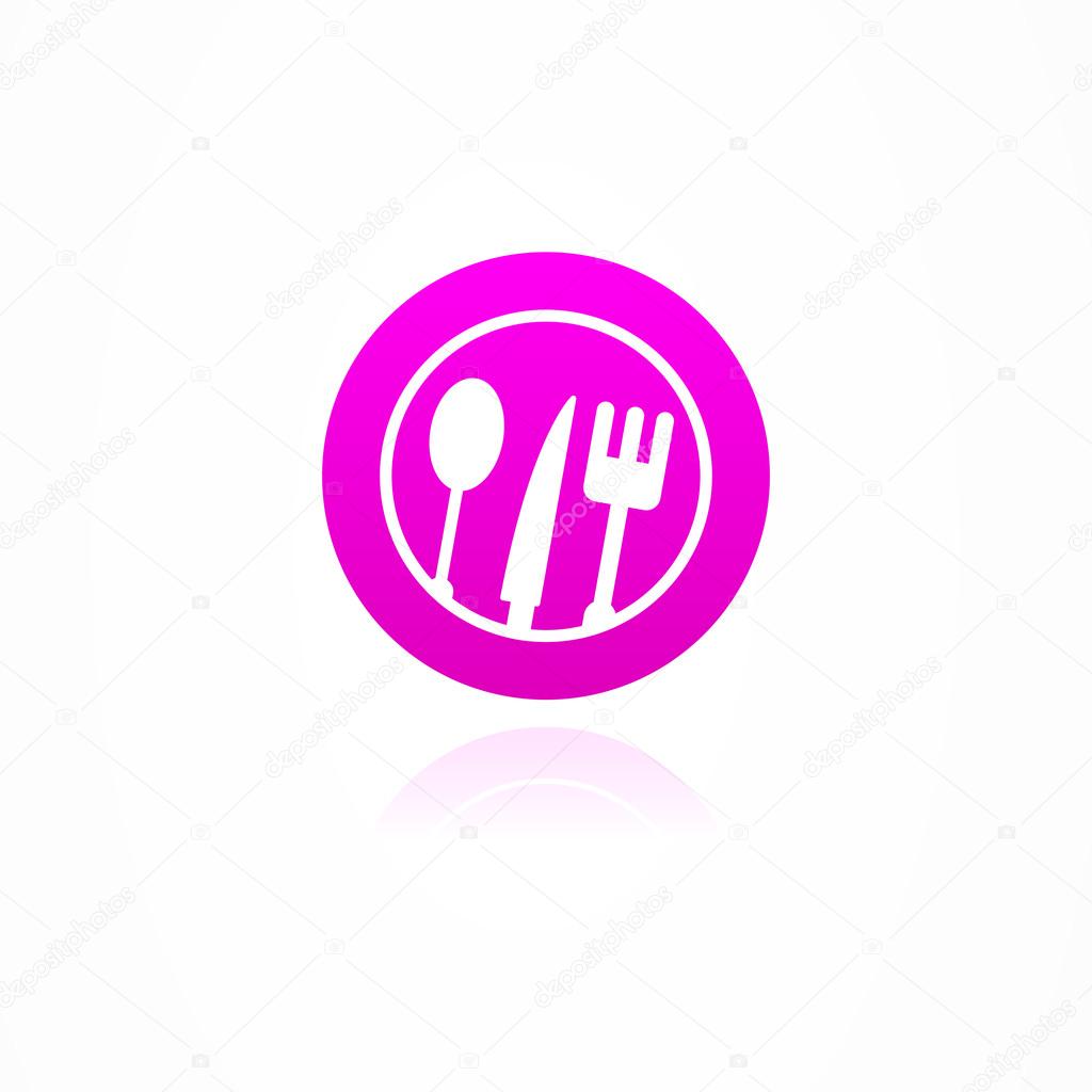 Kitchen mark icon saucer, spoon, fork, knife
