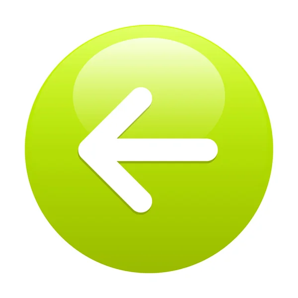 Tlačítko levicovému zelená šipka — Stockový vektor