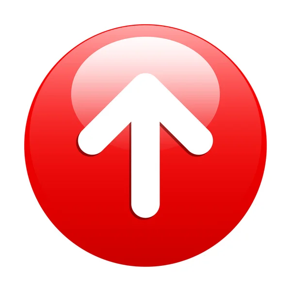 Tlačítko červené nahoru ikonu šipky — Stockový vektor