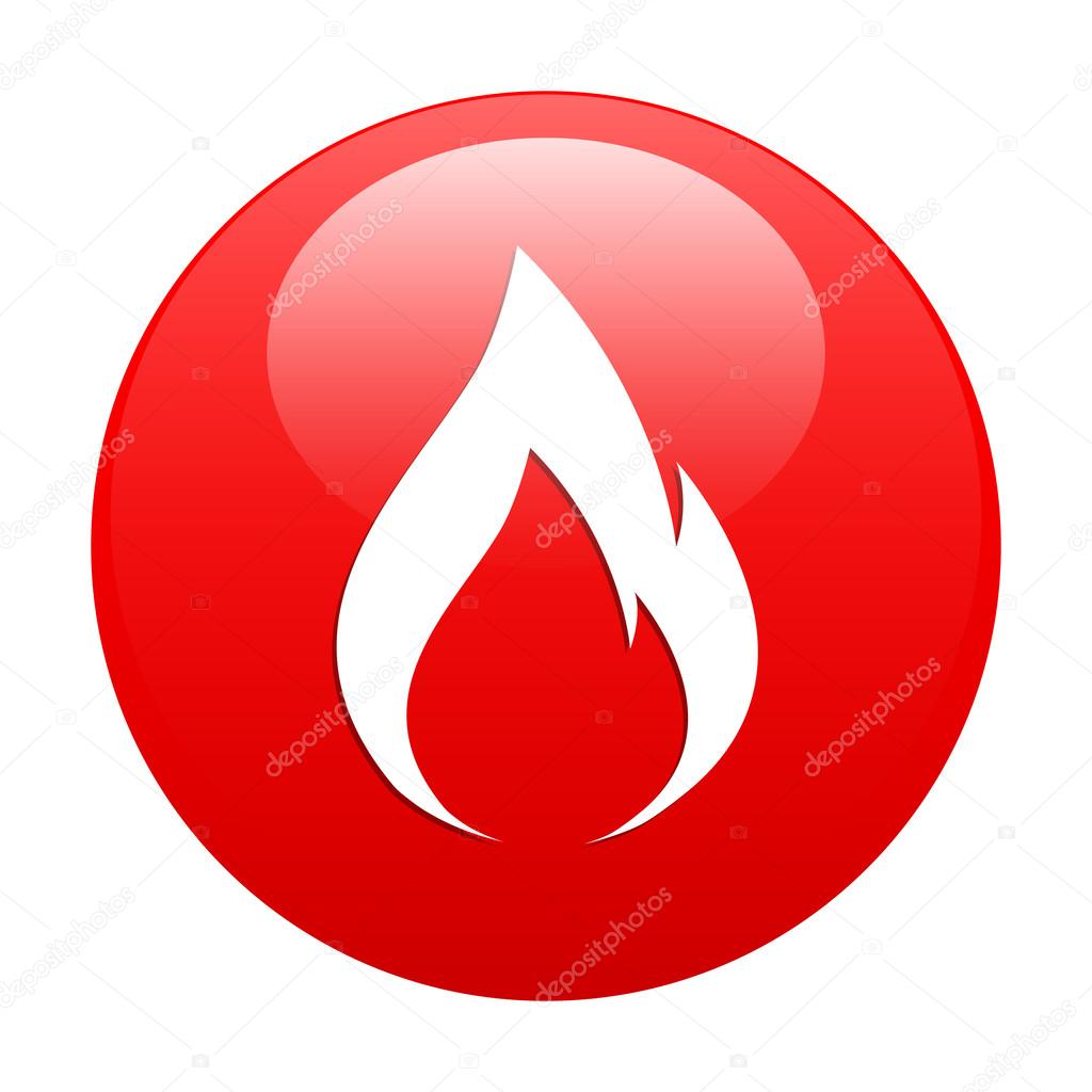 Button fire icon red