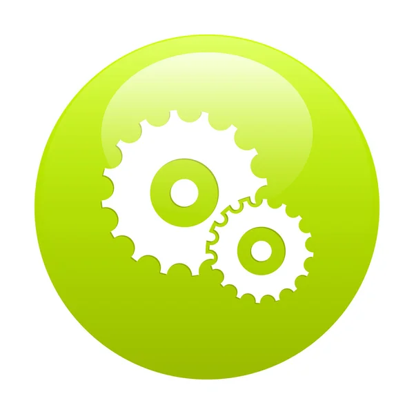 Button settings icon green — Stock Vector