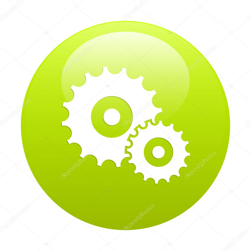 Button settings icon green — Stock Vector © maxsim 29587503