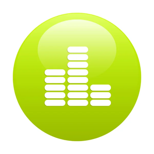 Bouton internet equalizer musique icon green — Stock Vector