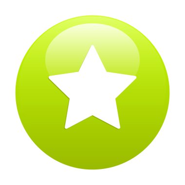 Bouton Web Favori star icon green clipart