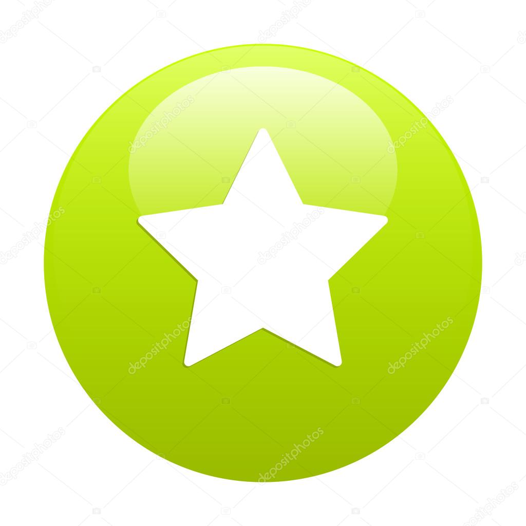 Bouton Web Favori star icon green