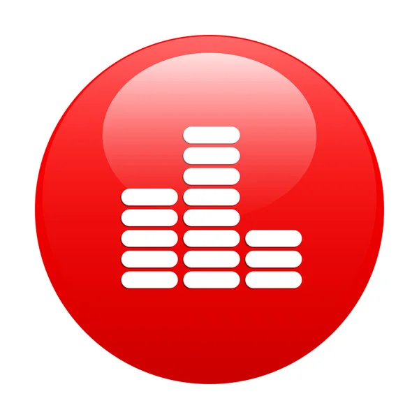 Bouton ecualizador de Internet icono musique rojo — Archivo Imágenes Vectoriales