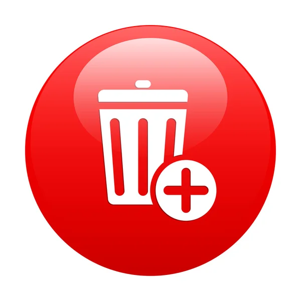 Button trash icon web red — Stock Vector