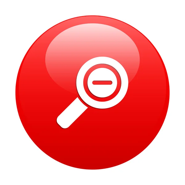 Button loupe magnifying glass icon red — Stock Vector